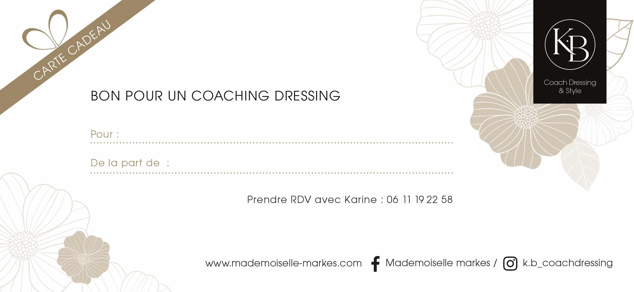 Carte Cadeau Coaching Dressing avec Karine